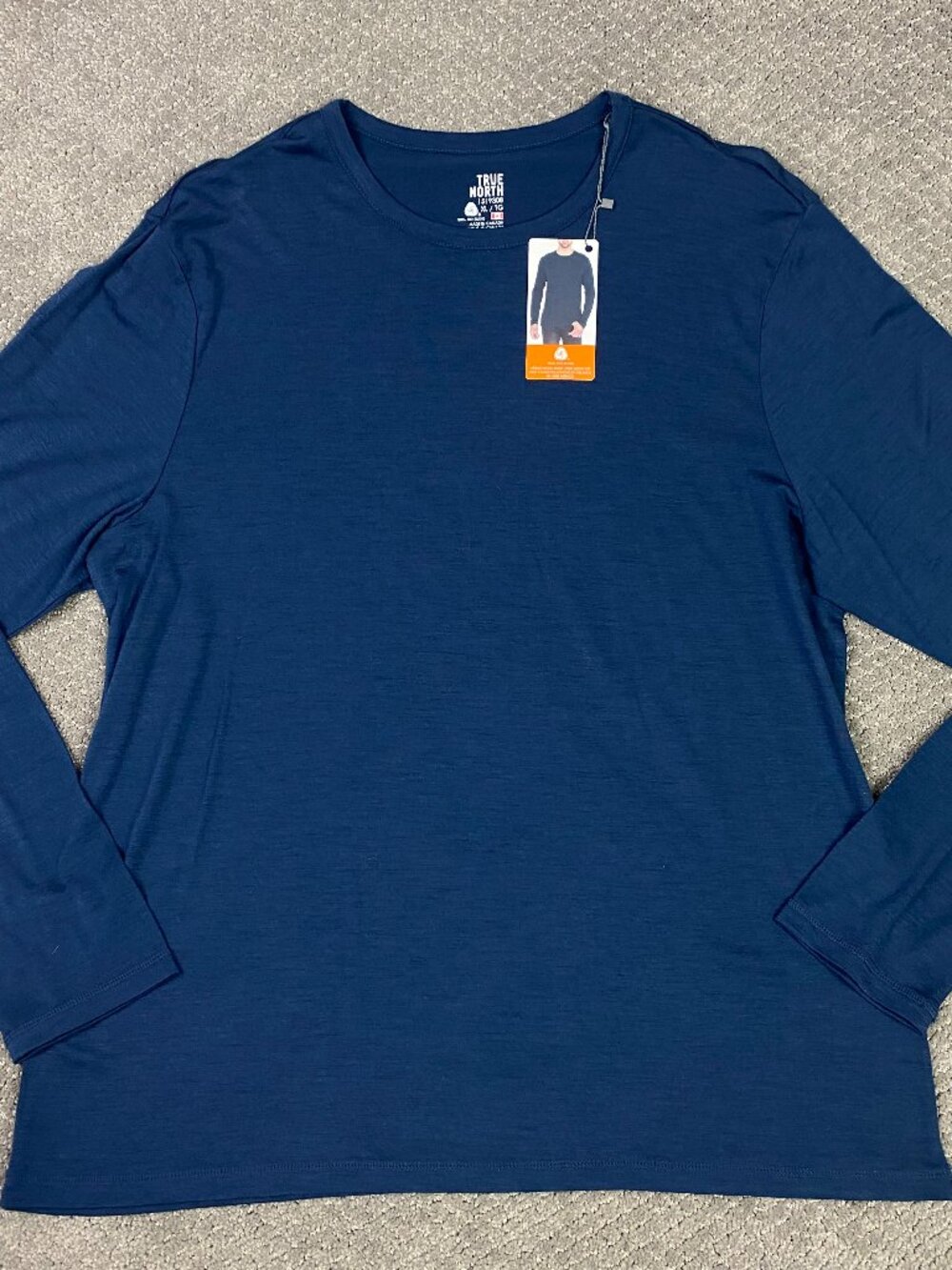 True North Merino Wool Shirt Mens XL Black Long Sleeve Hiking Base Layer NEW NWT